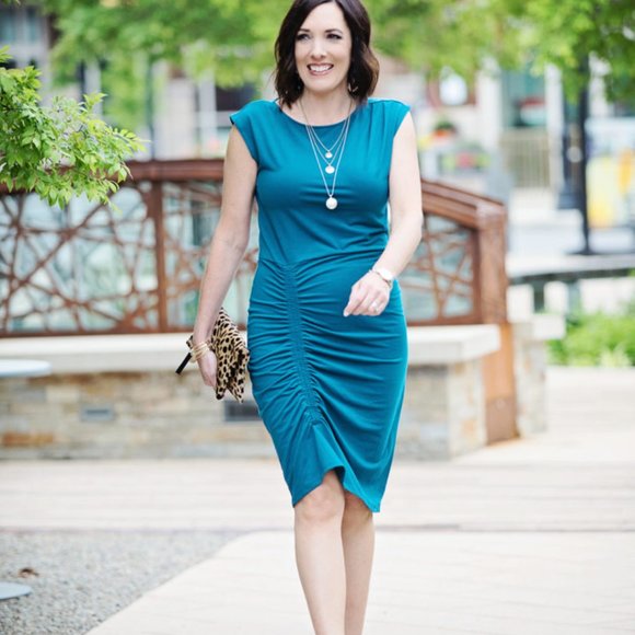 NWT Trouve Teal Moroccan Dress Size Medium - Picture 3 of 11